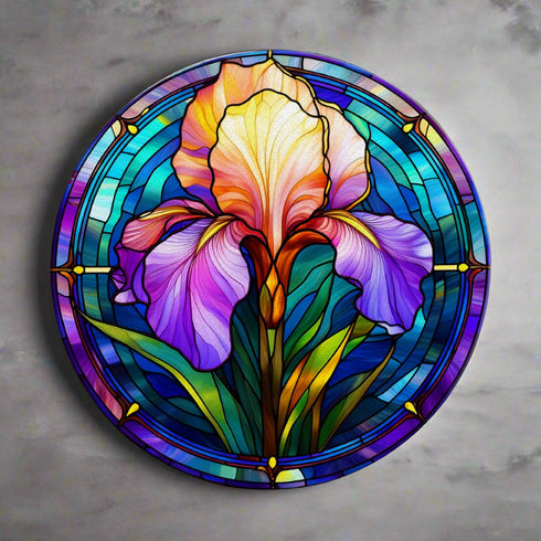 Iris Circular Glass Suncatcher Worktop Saver